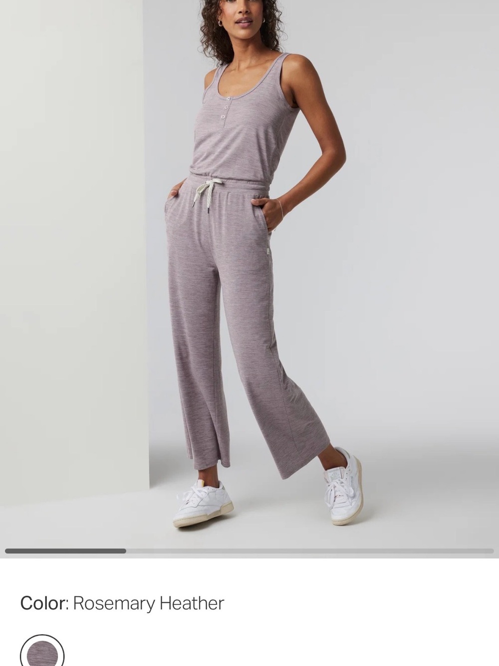 Vuori Wide-Leg Lounge Pants in Rosemary Heather